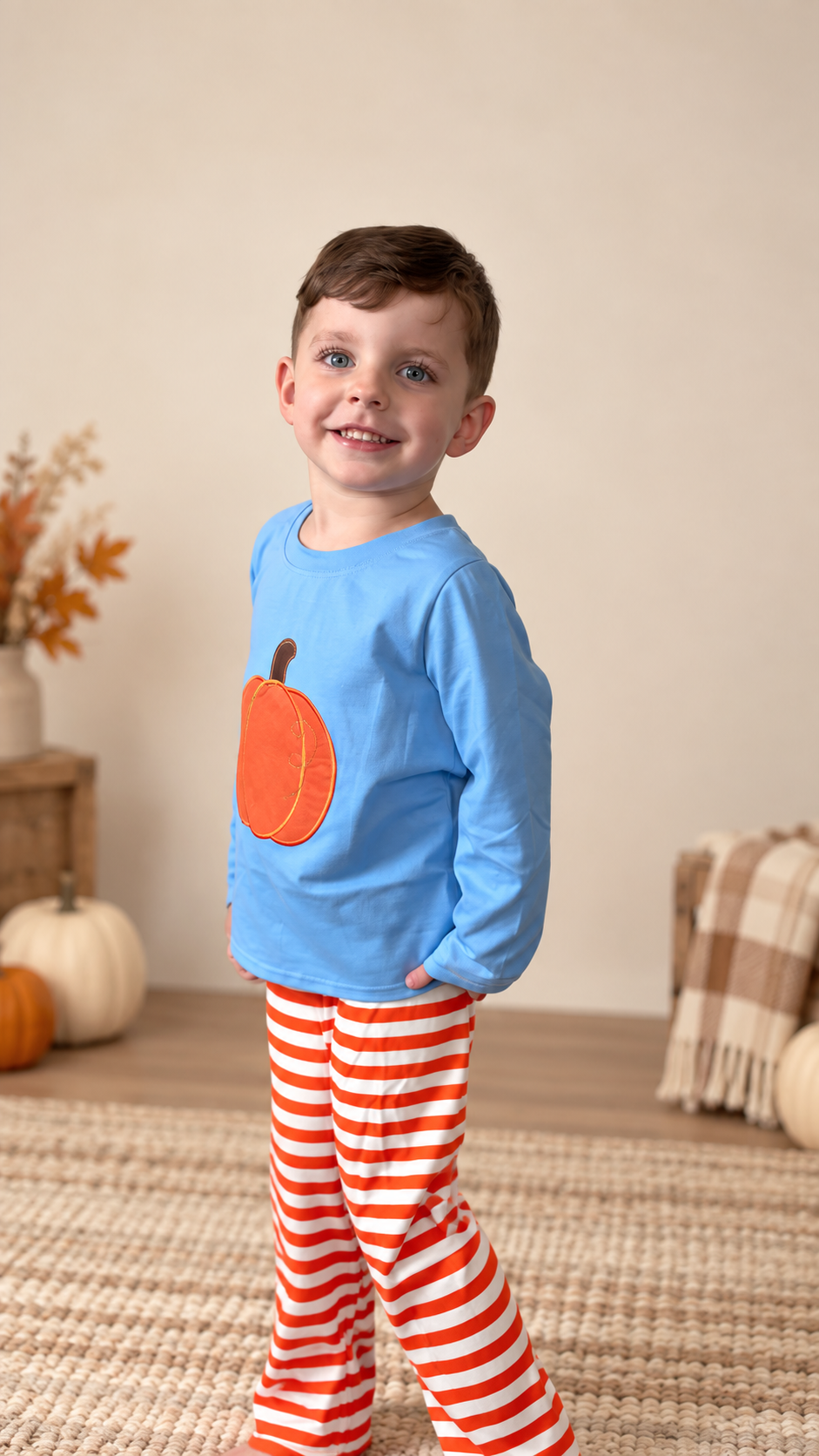 Blue Skies & Pumpkin Pie Stripe Set