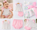 Blush blossom smocked set