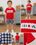 📚 1-2-3 Caterpillar Smocked Short Set 🍎🐛