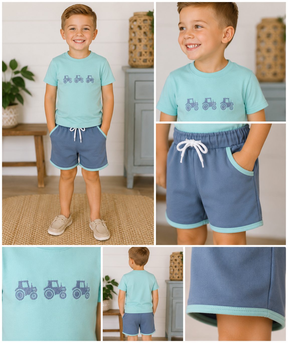Mint Tractor short set