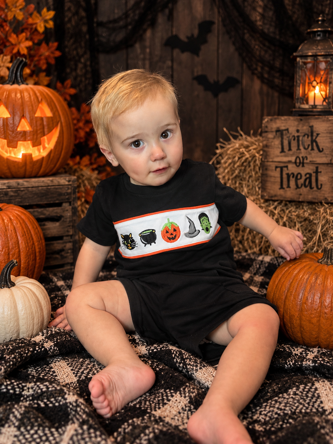 Trick or treat smocked tee