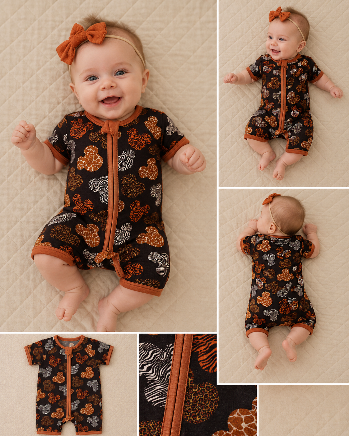 Wild Safari Bamboo Zip Romper
