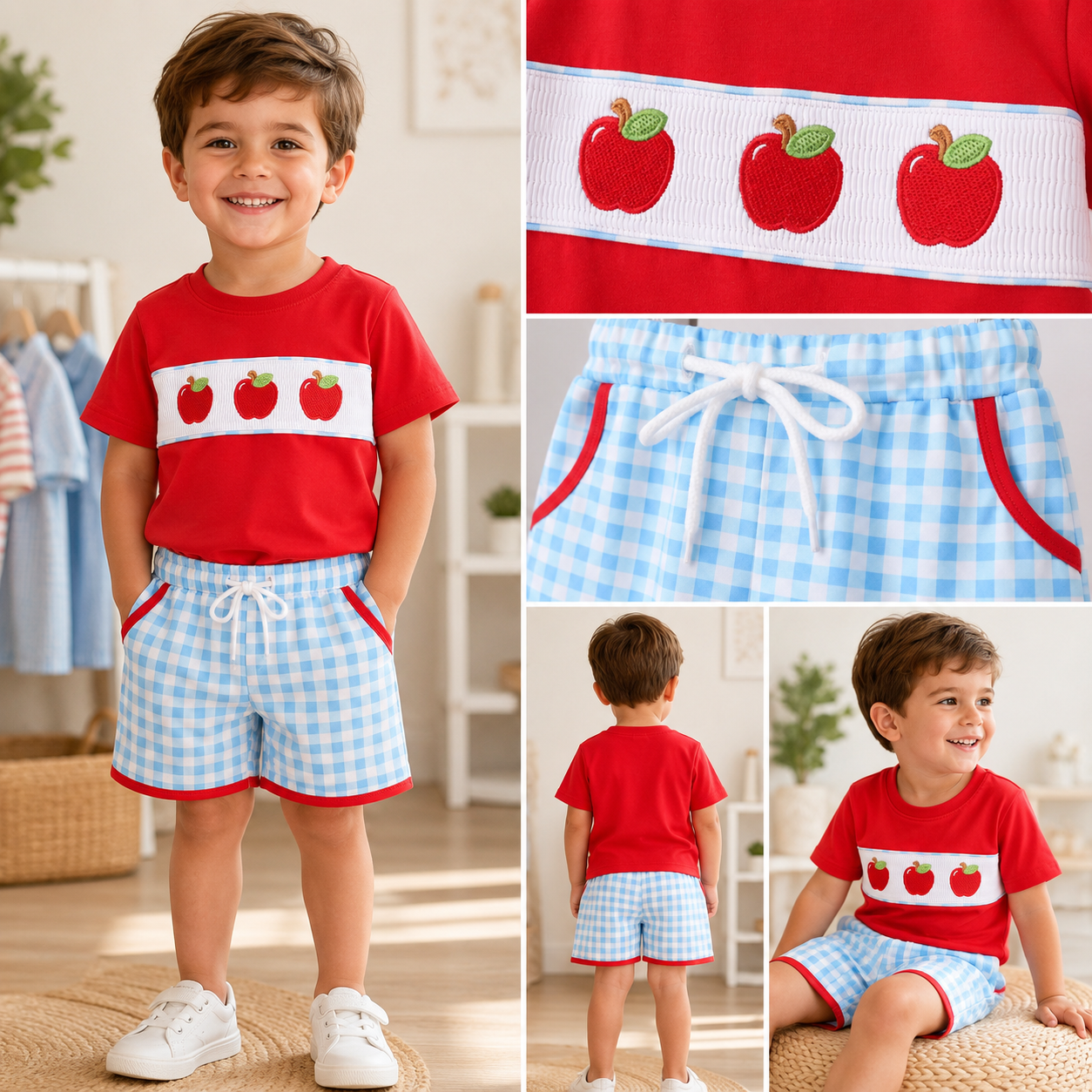 Apple Smocked Short Set