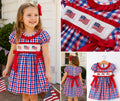 Patriotic smocked dress