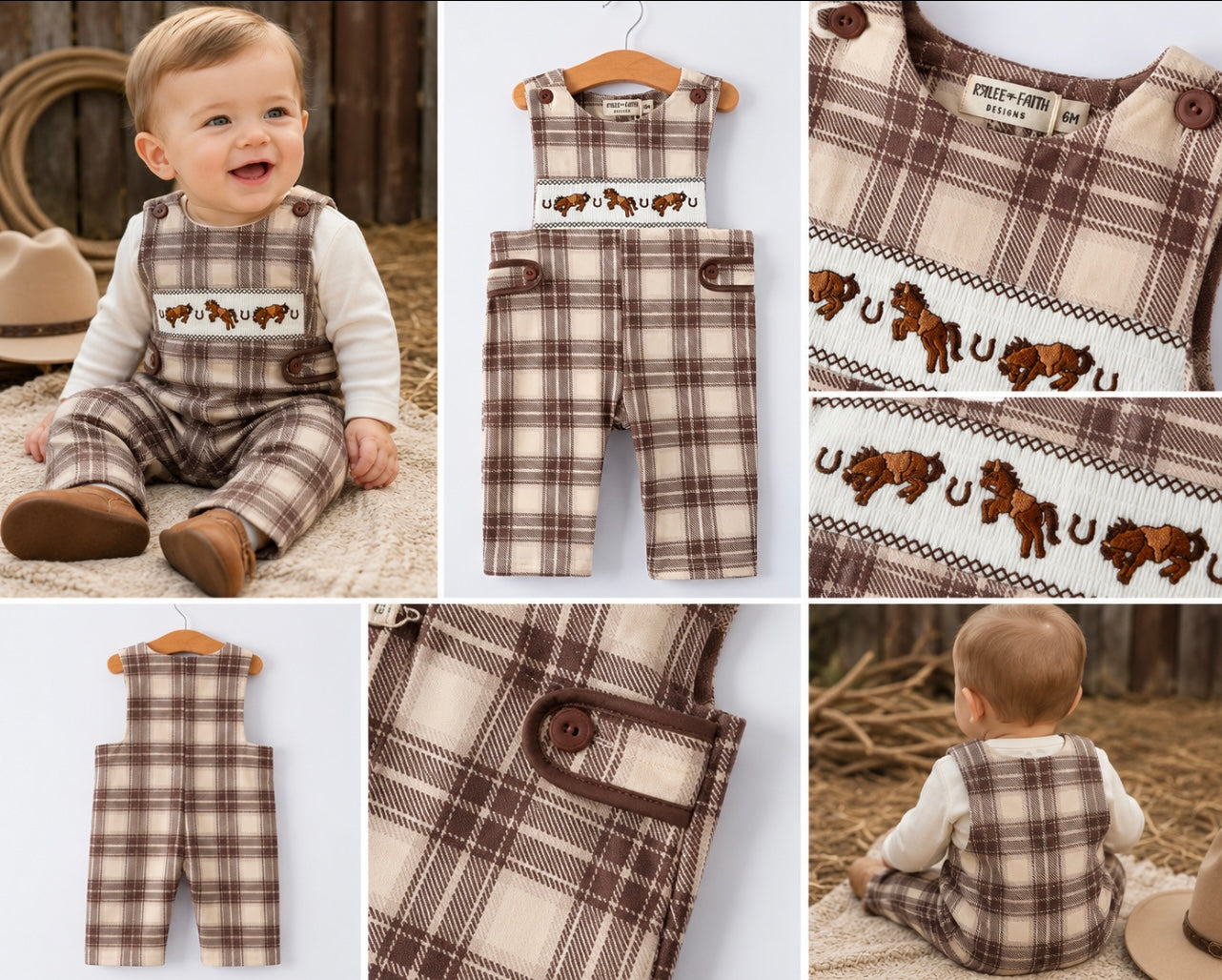 Western plaid Smocked JonJon￼
