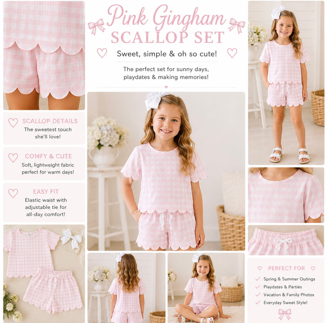 Pink Lemonade Gingham Set