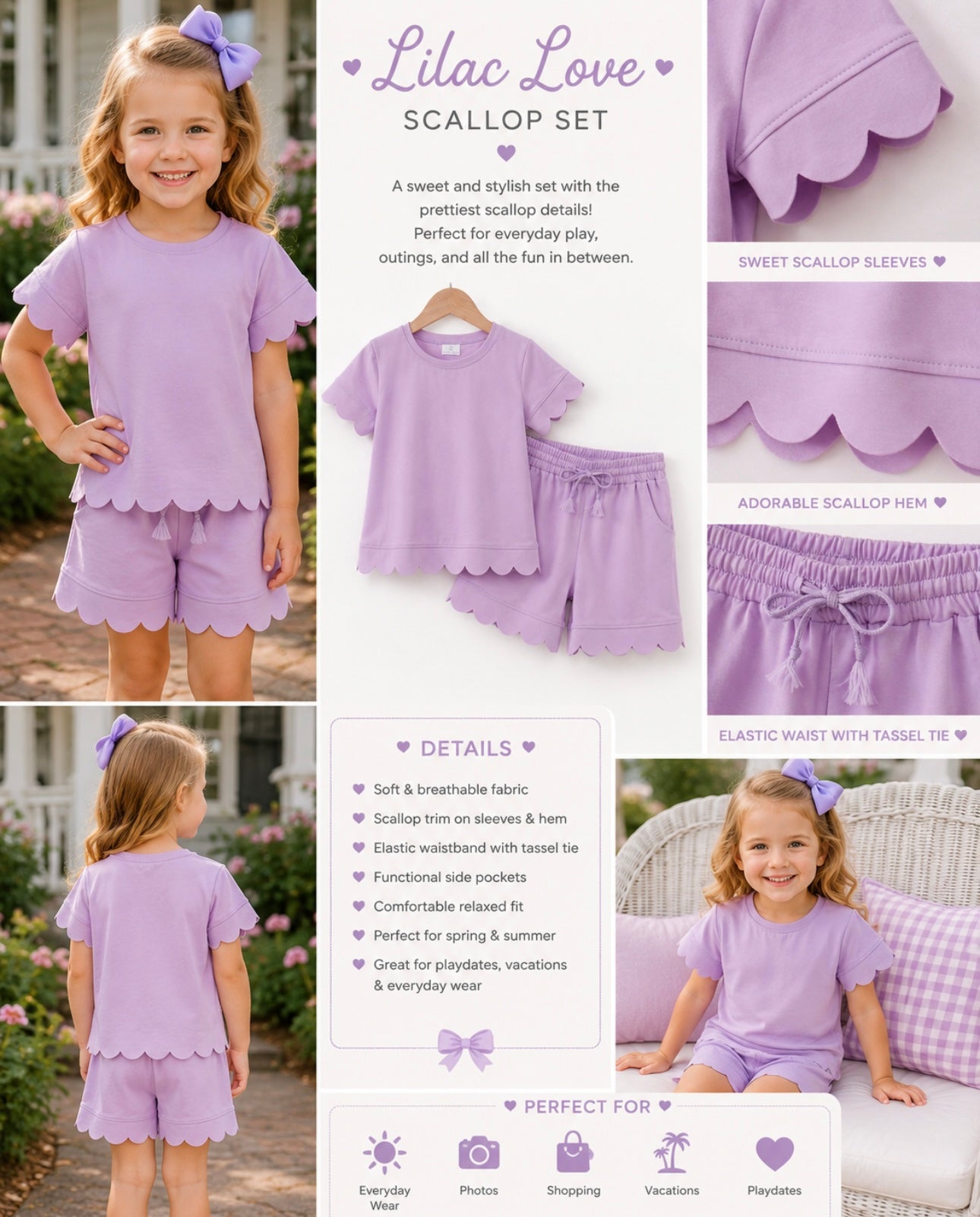 Lilac scallop set