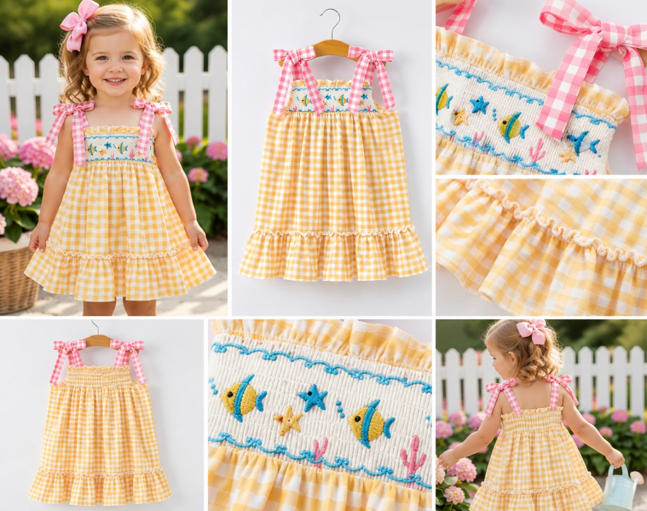 Sunshine seas smocked sundress