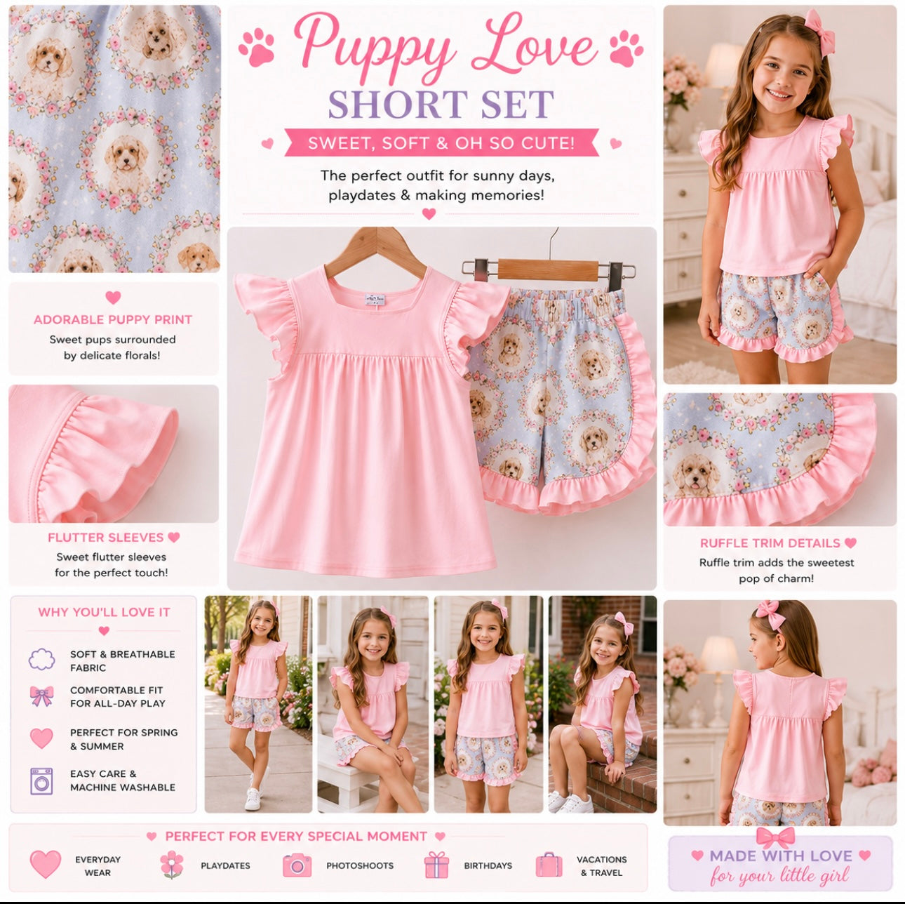 Puppy love short set