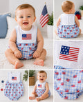 All American Flag Bubble Romper