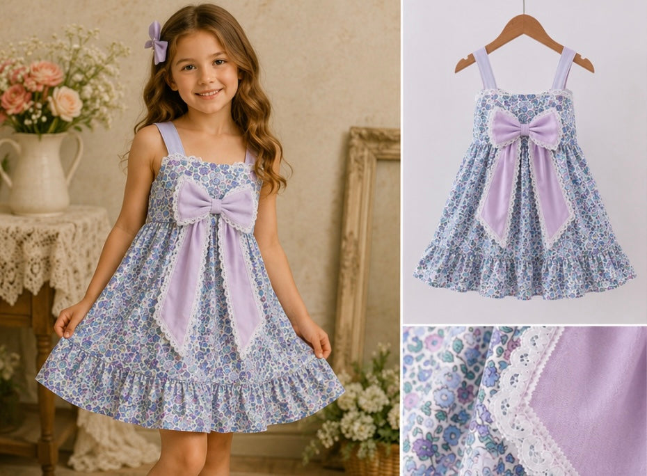 Lilac garden bow dress