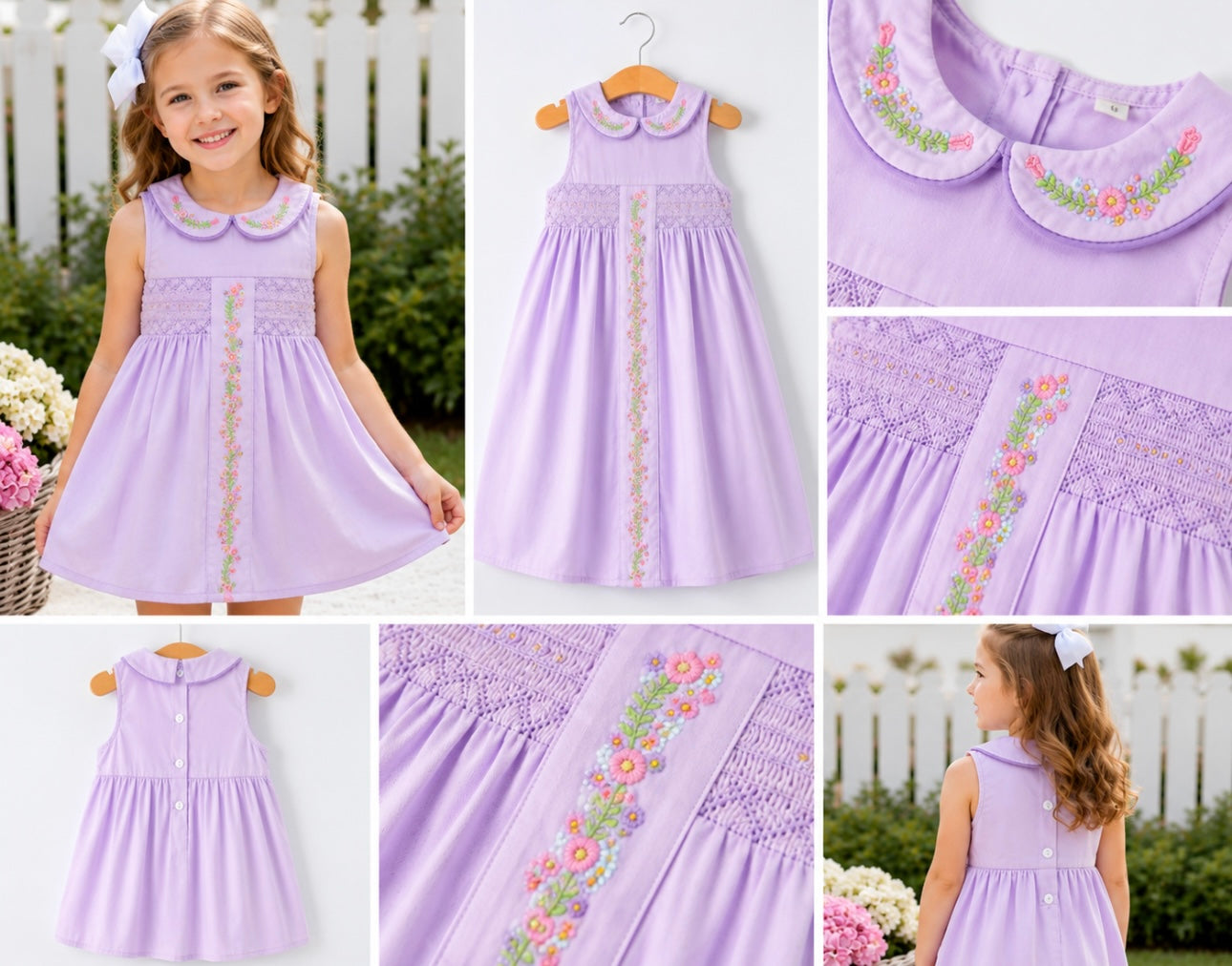 💜 Lavender Floral Embroidered Dress 💜