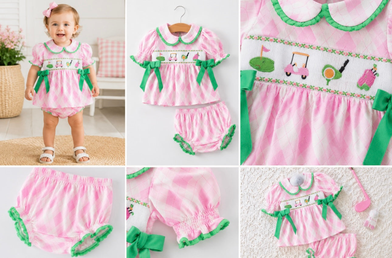 Pretty in pink golf bloomer set