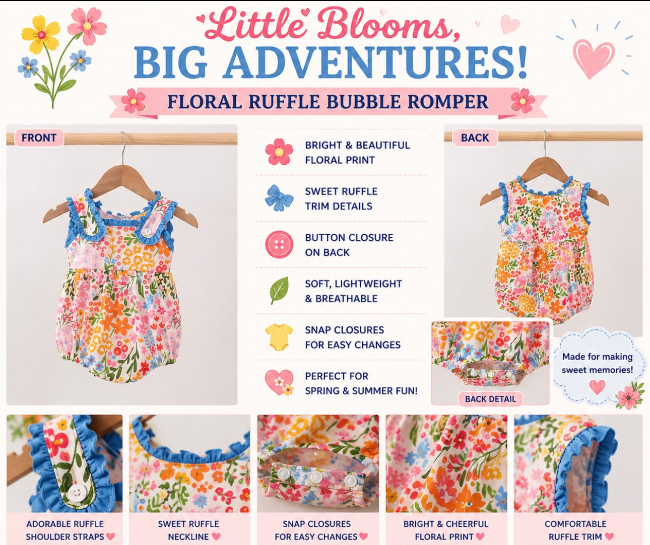 Wildflower bubble romper