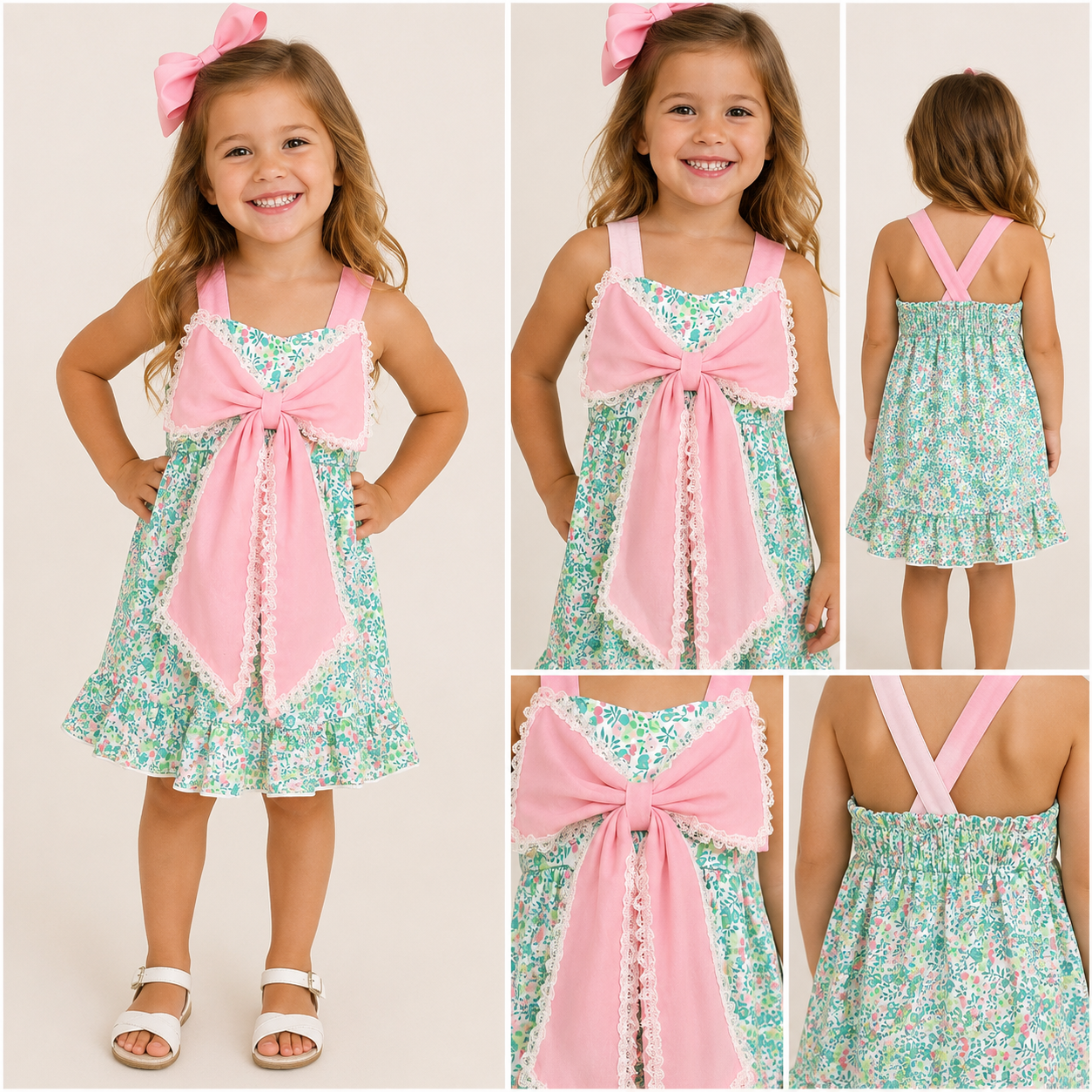 Sweet Bow Floral Dress