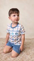 Blue Pumpkin Plaid short set