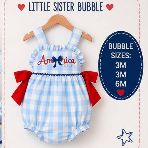 American girls Embroidered Bubble